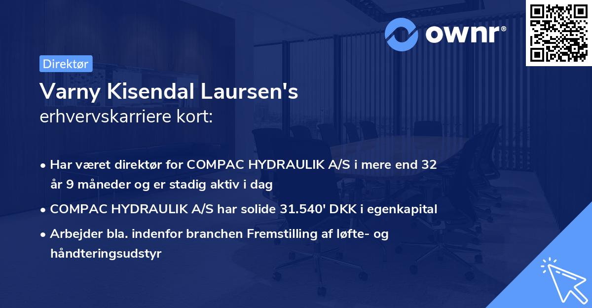Varny Kisendal Laursen's erhvervskarriere kort