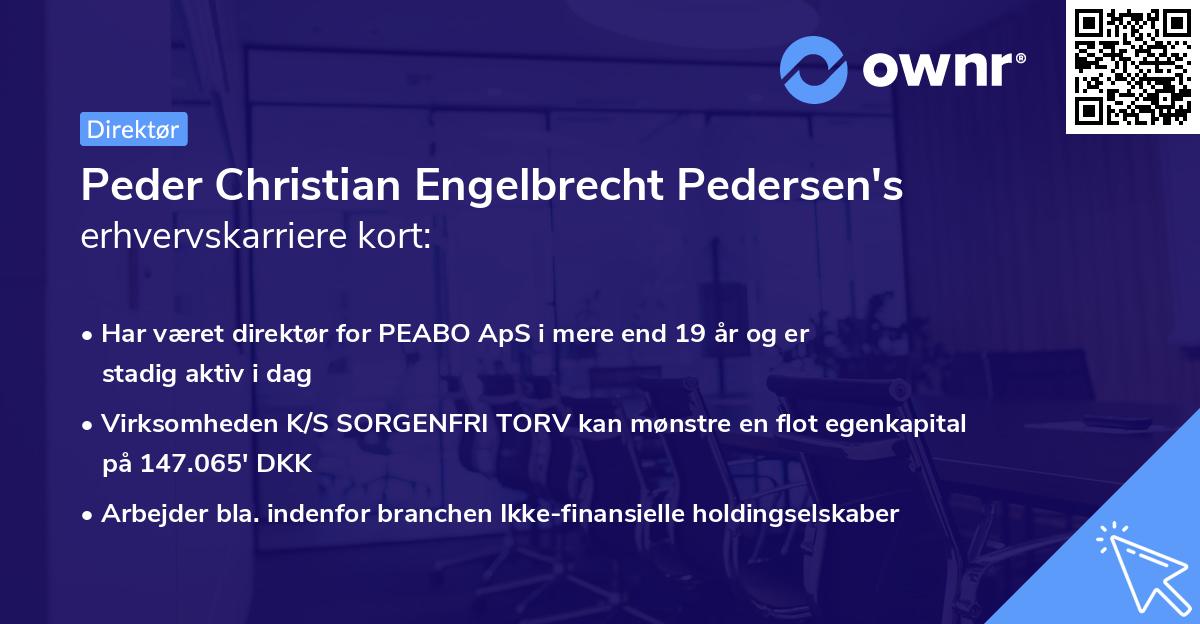 Peder Christian Engelbrecht Pedersen's erhvervskarriere kort