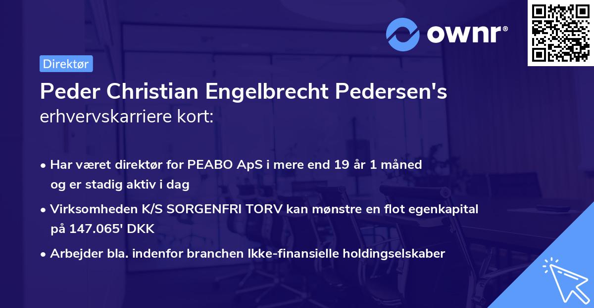 Peder Christian Engelbrecht Pedersen's erhvervskarriere kort