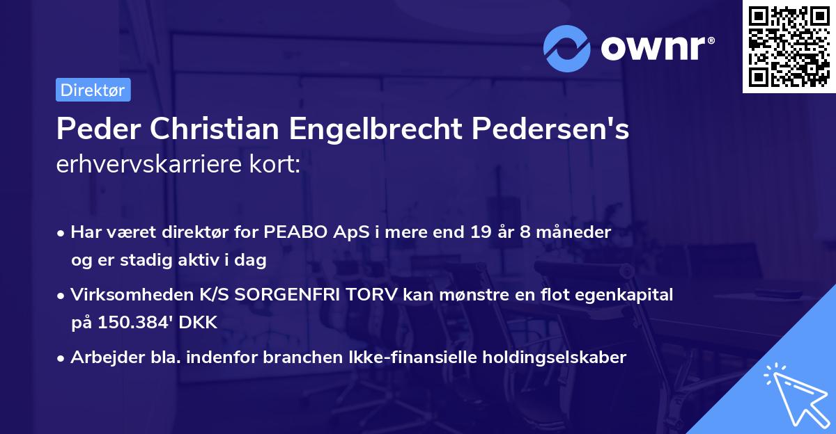Peder Christian Engelbrecht Pedersen's erhvervskarriere kort