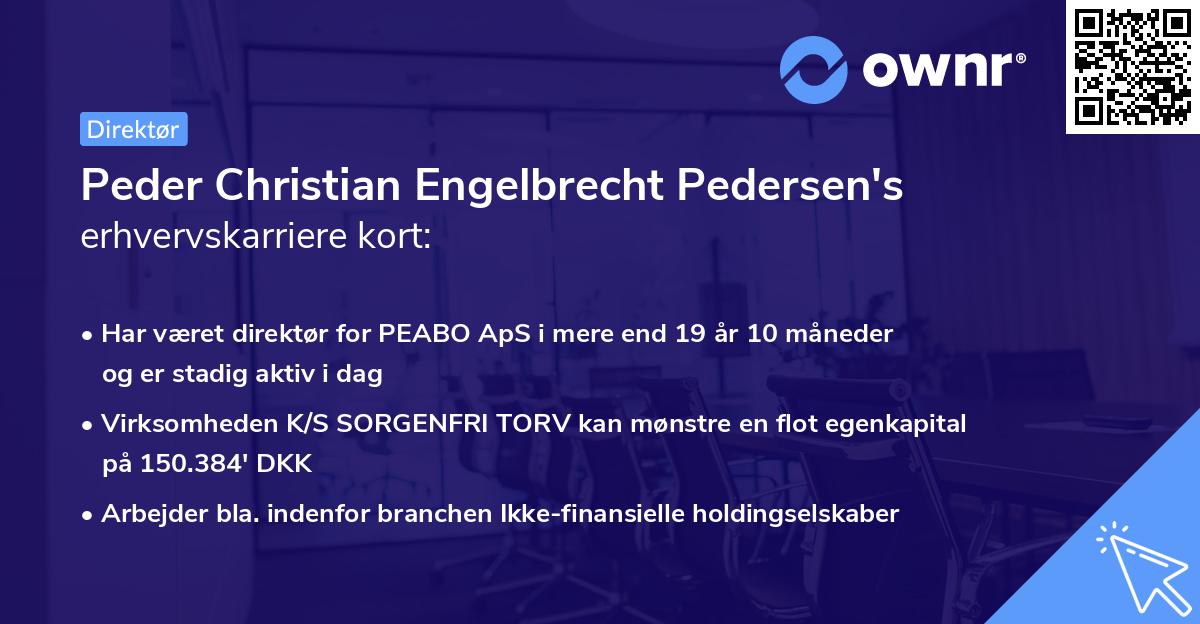 Peder Christian Engelbrecht Pedersen's erhvervskarriere kort