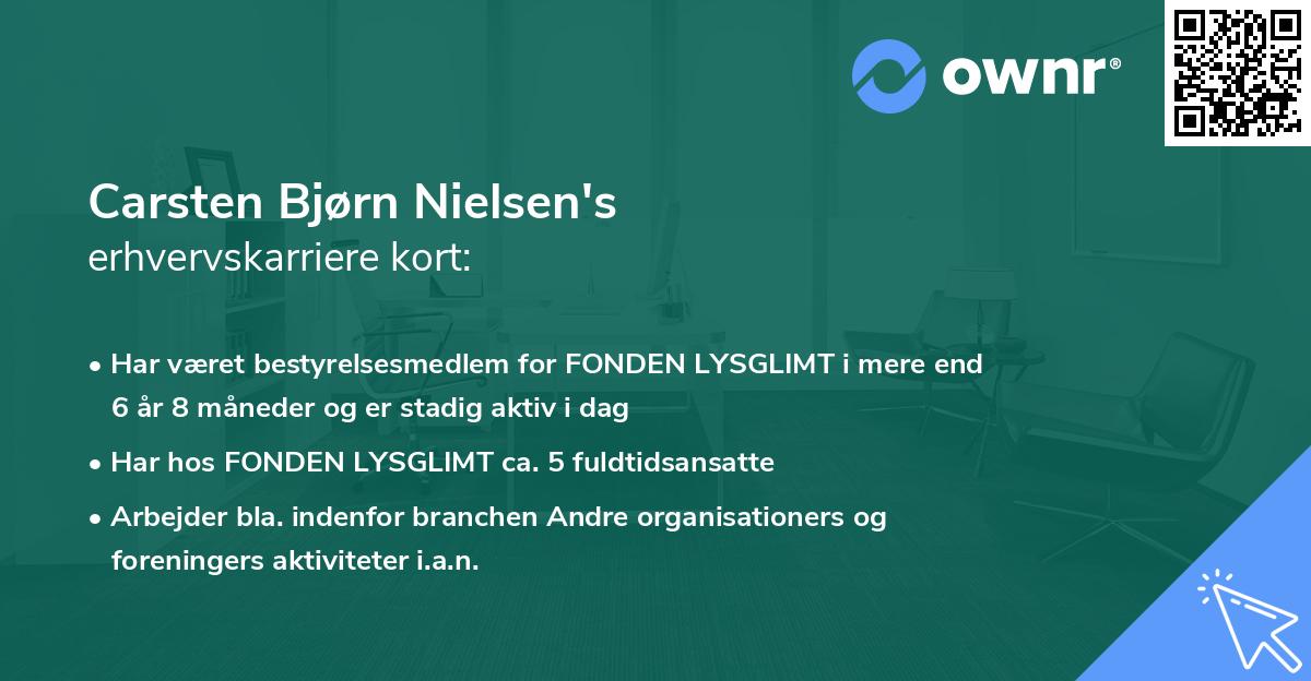 Carsten Bjørn Nielsen's erhvervskarriere kort