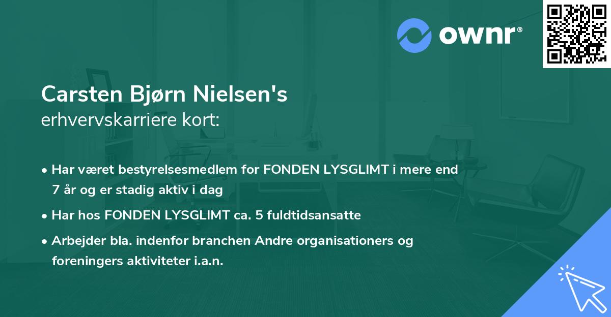 Carsten Bjørn Nielsen's erhvervskarriere kort