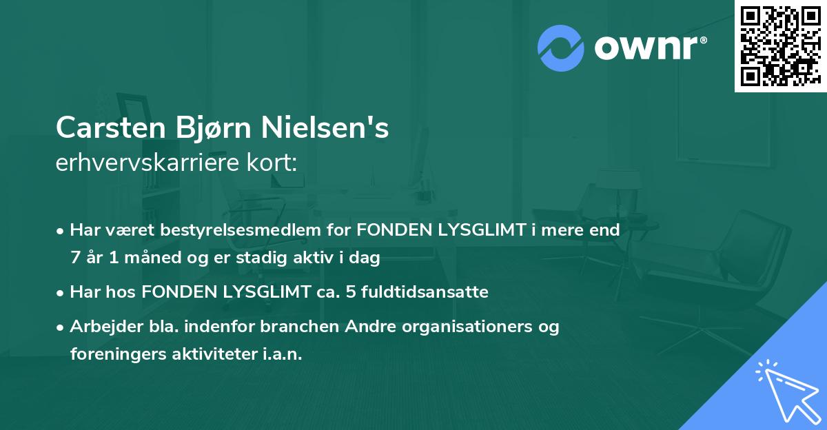 Carsten Bjørn Nielsen's erhvervskarriere kort