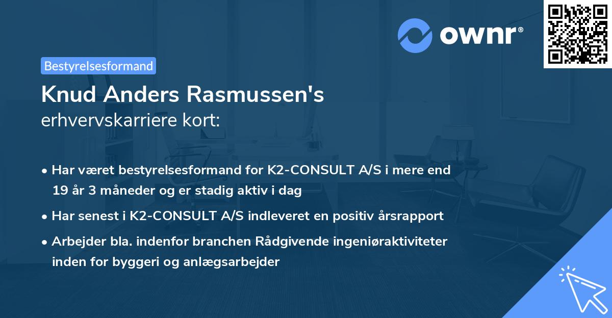 Knud Anders Rasmussen's erhvervskarriere kort