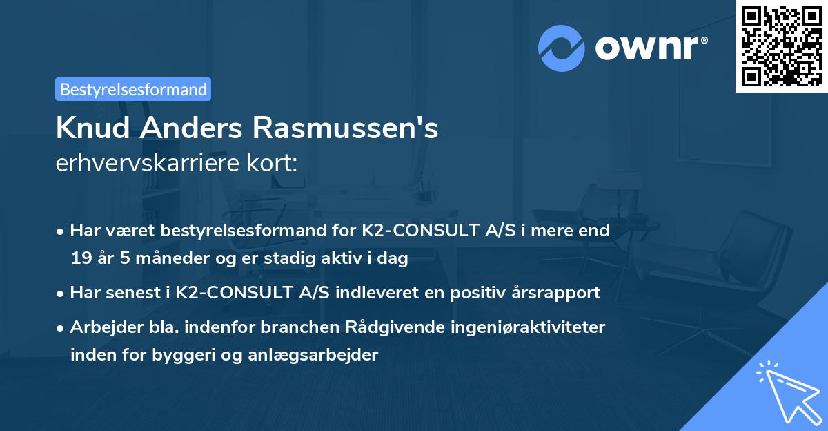 Knud Anders Rasmussen's erhvervskarriere kort