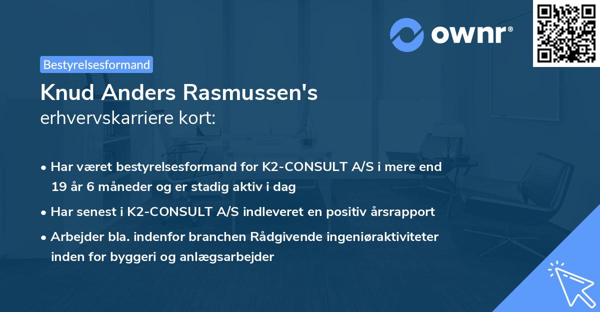 Knud Anders Rasmussen's erhvervskarriere kort
