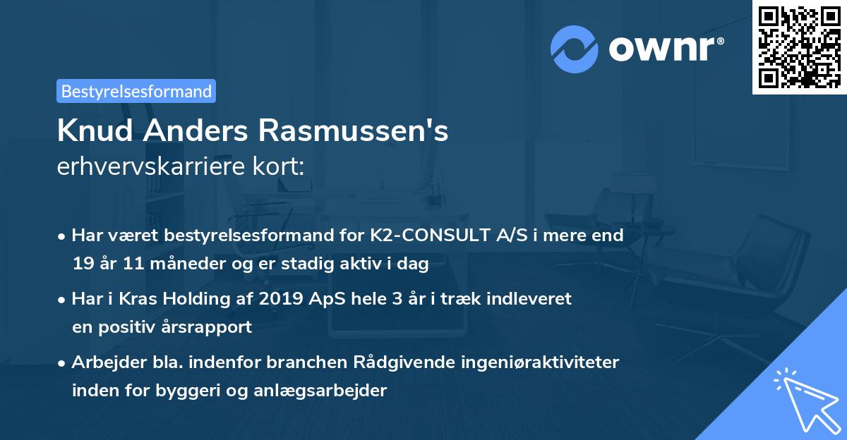Knud Anders Rasmussen's erhvervskarriere kort