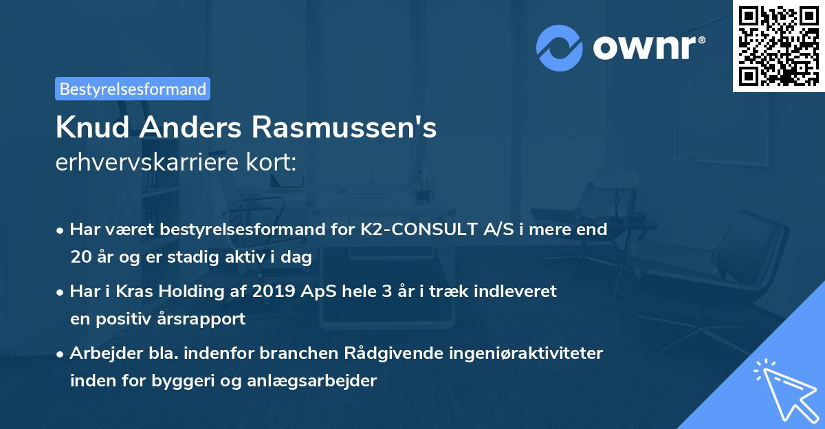 Knud Anders Rasmussen's erhvervskarriere kort