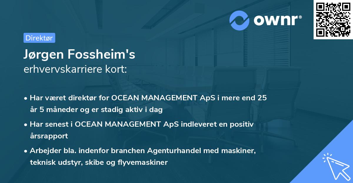 Jørgen Fossheim's erhvervskarriere kort