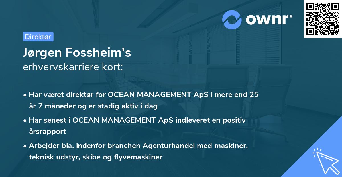 Jørgen Fossheim's erhvervskarriere kort