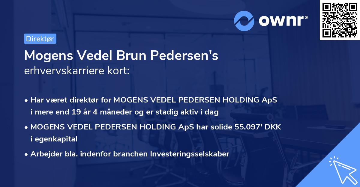 Mogens Vedel Brun Pedersen's erhvervskarriere kort