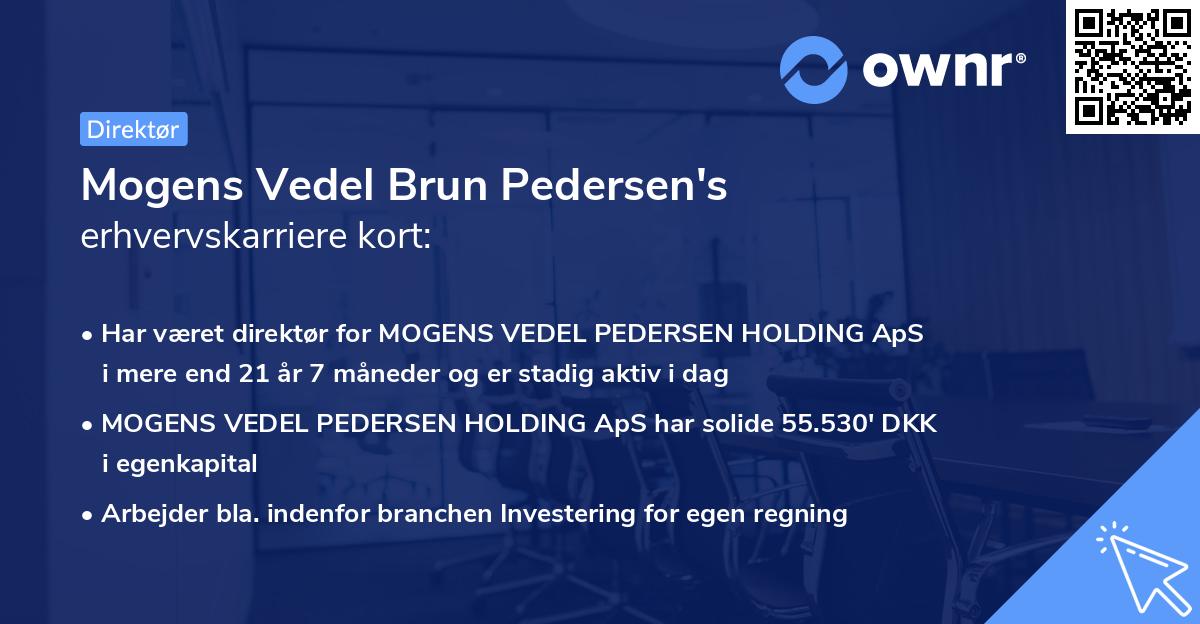 Mogens Vedel Brun Pedersen's erhvervskarriere kort