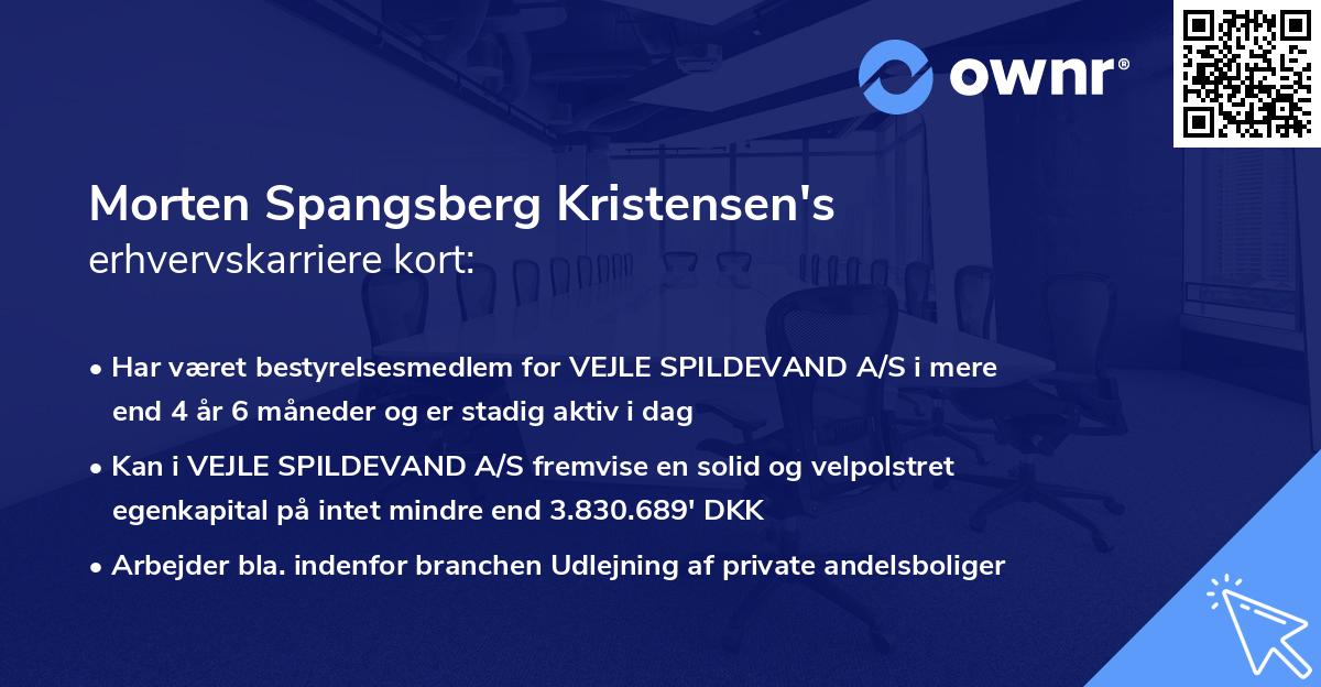 Morten Spangsberg Kristensen's erhvervskarriere kort