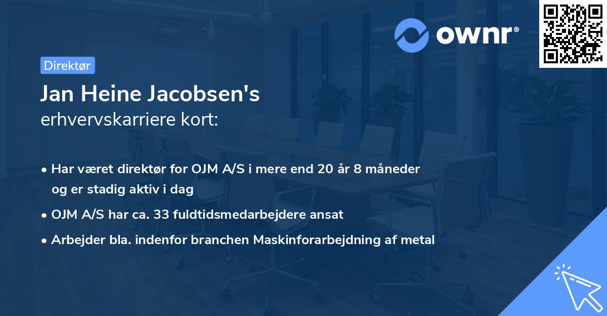 Jan Heine Jacobsen's erhvervskarriere kort