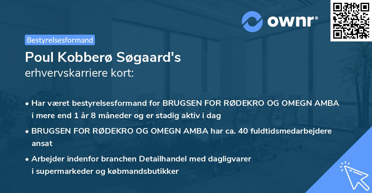 Poul Kobberø Søgaard's erhvervskarriere kort