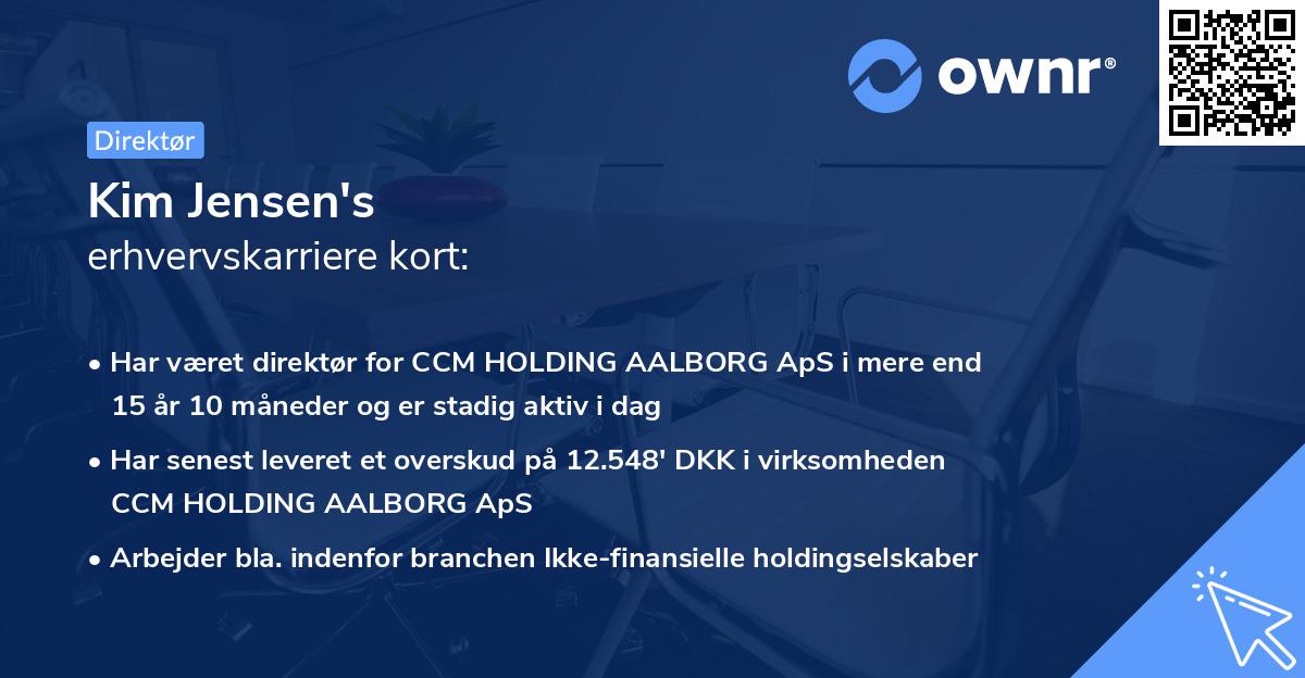 Kim Jensen's erhvervskarriere kort