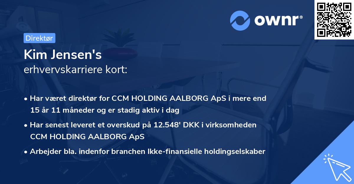 Kim Jensen's erhvervskarriere kort