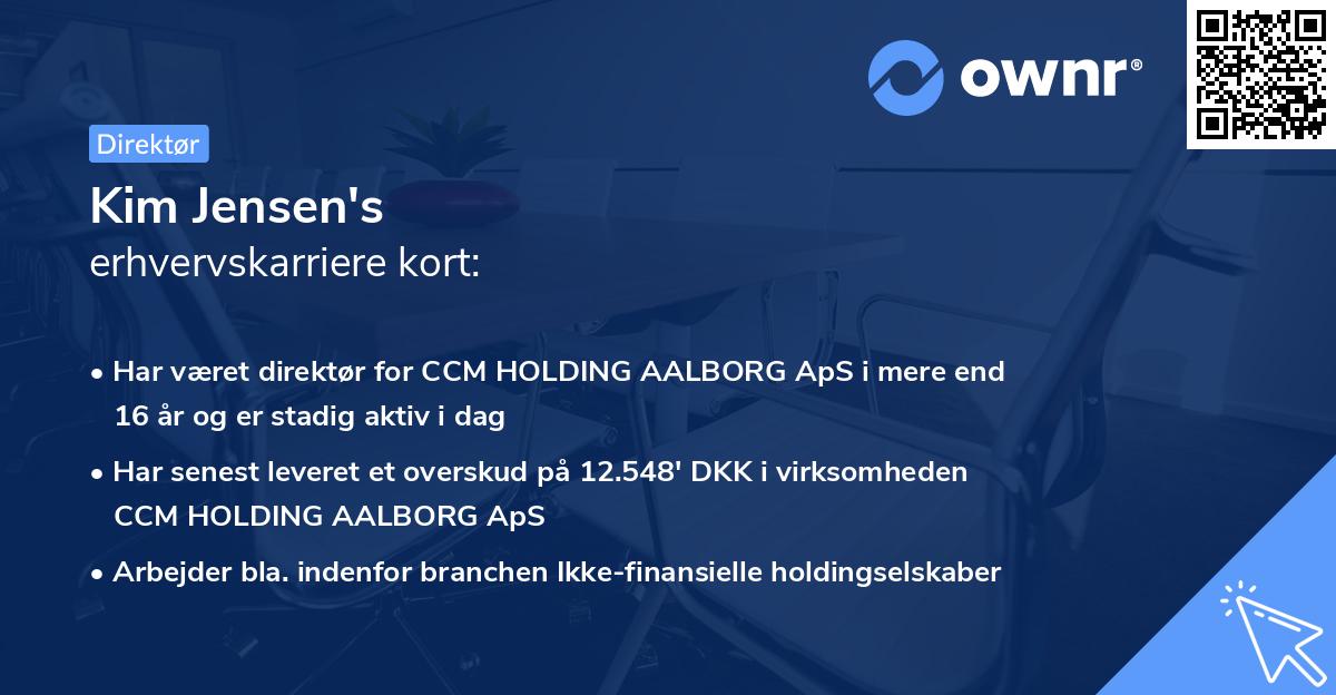 Kim Jensen's erhvervskarriere kort
