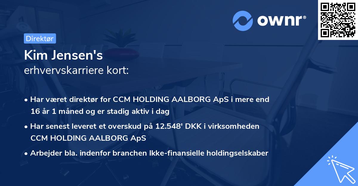 Kim Jensen's erhvervskarriere kort