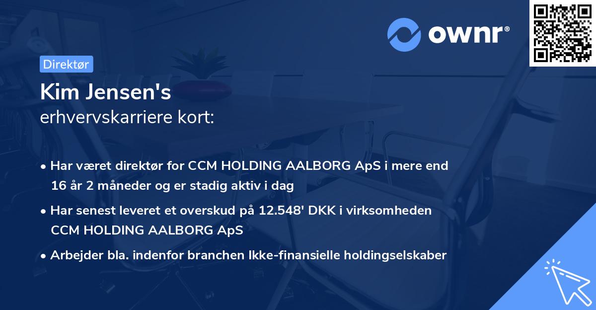 Kim Jensen's erhvervskarriere kort