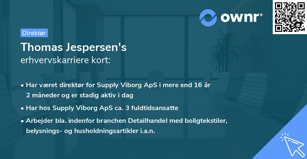 Thomas Jespersen's erhvervskarriere kort