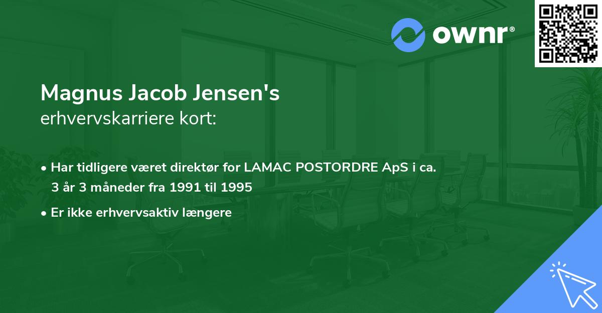 Magnus Jacob Jensen's erhvervskarriere kort