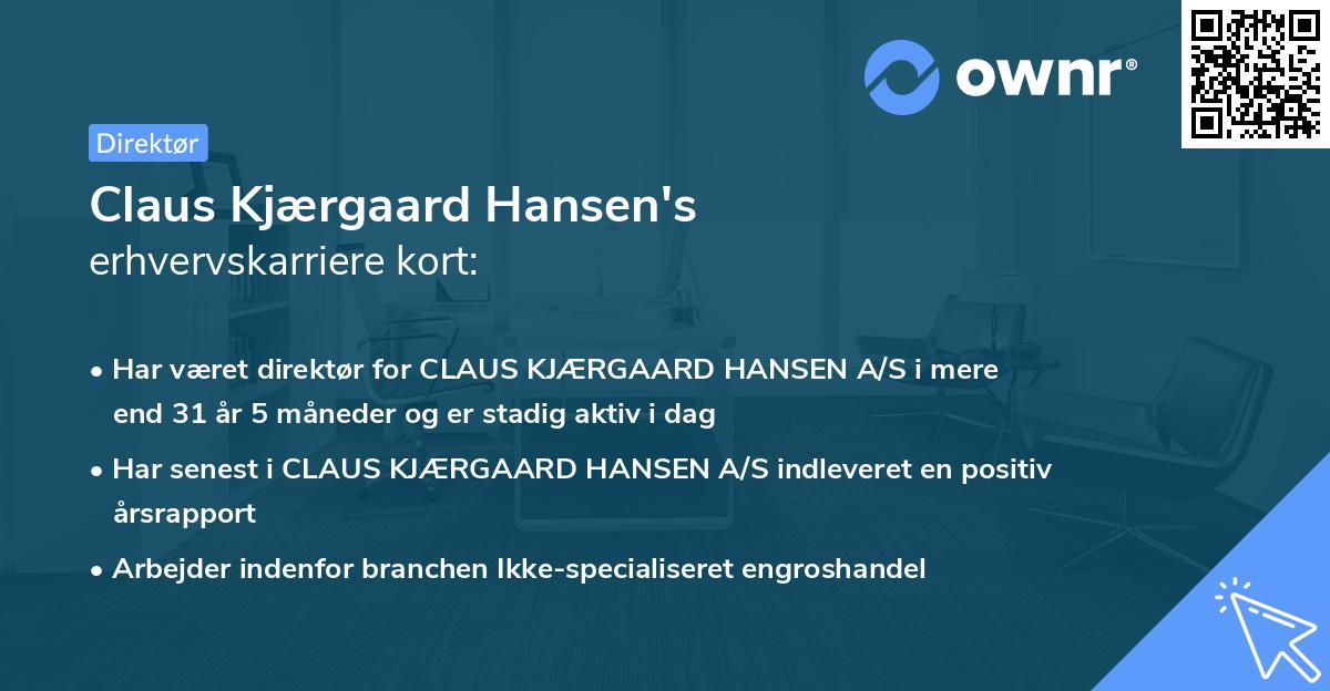 Claus Kjærgaard Hansen's erhvervskarriere kort