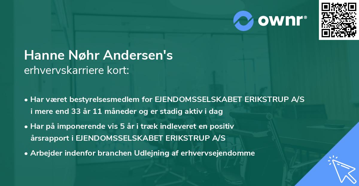 Hanne Nøhr Andersen's erhvervskarriere kort