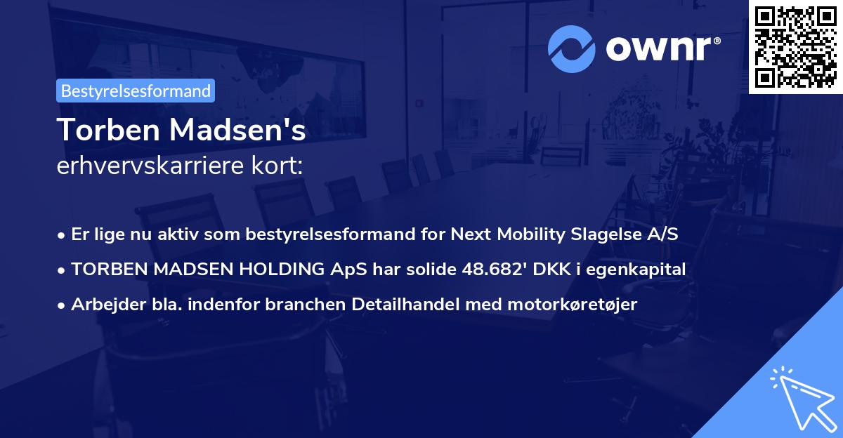 Torben Madsen's erhvervskarriere kort