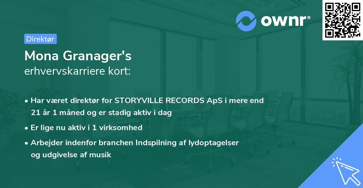 Mona Granager's erhvervskarriere kort