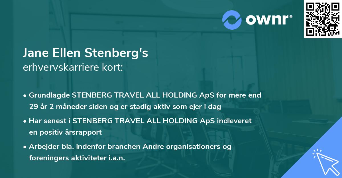 Jane Ellen Stenberg's erhvervskarriere kort