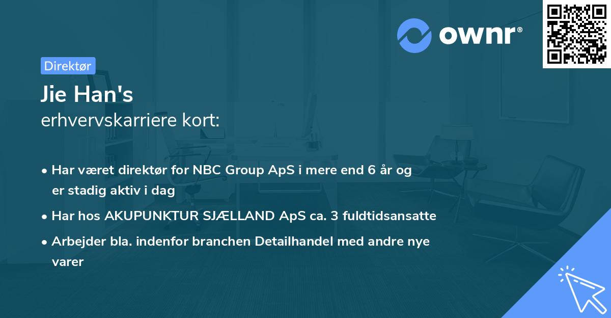 Jie Han's erhvervskarriere kort