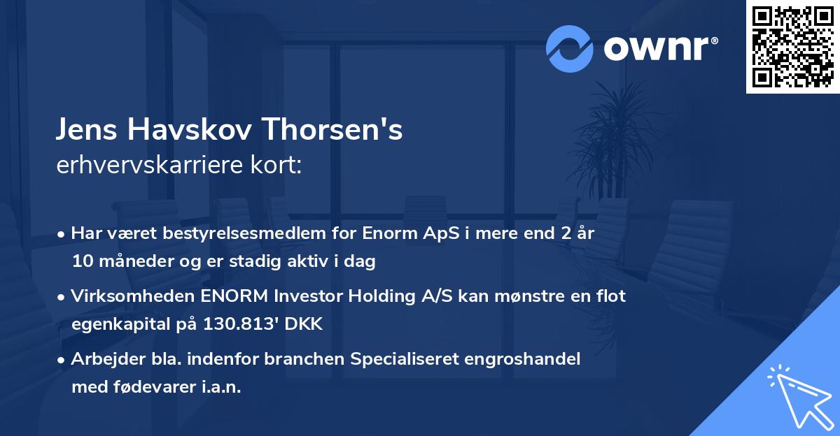 Jens Havskov Thorsen's erhvervskarriere kort