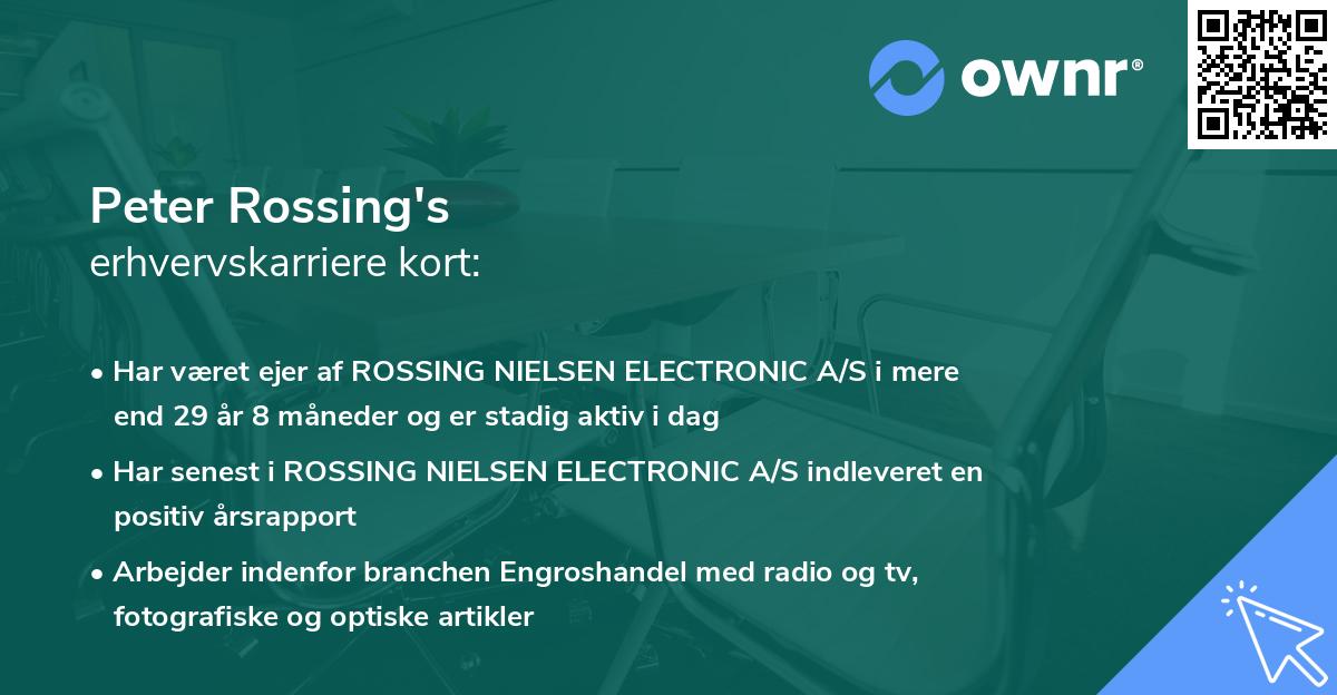 Peter Rossing's erhvervskarriere kort