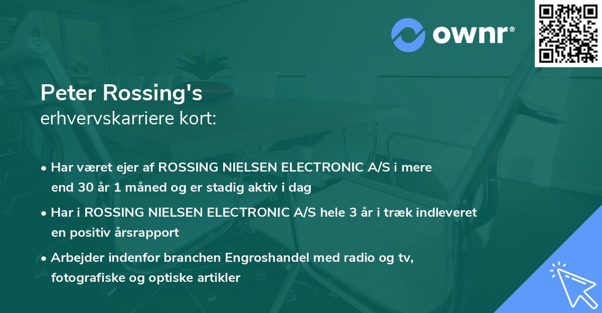 Peter Rossing's erhvervskarriere kort