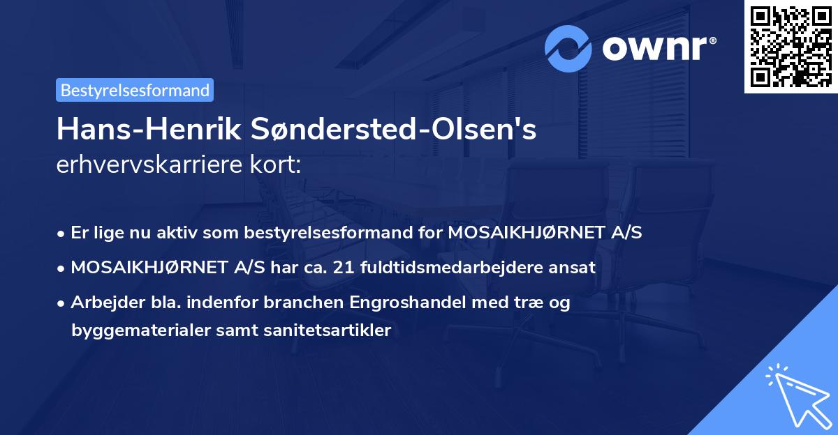 Hans-Henrik Søndersted-Olsen's erhvervskarriere kort