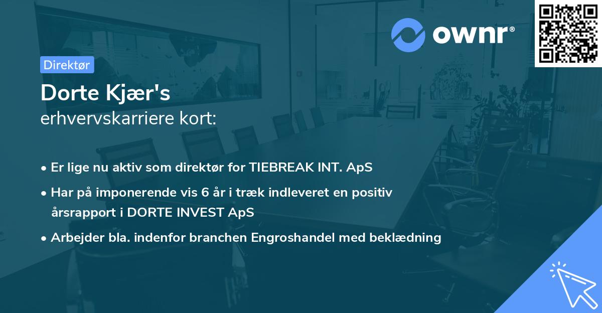 Dorte Kjær's erhvervskarriere kort
