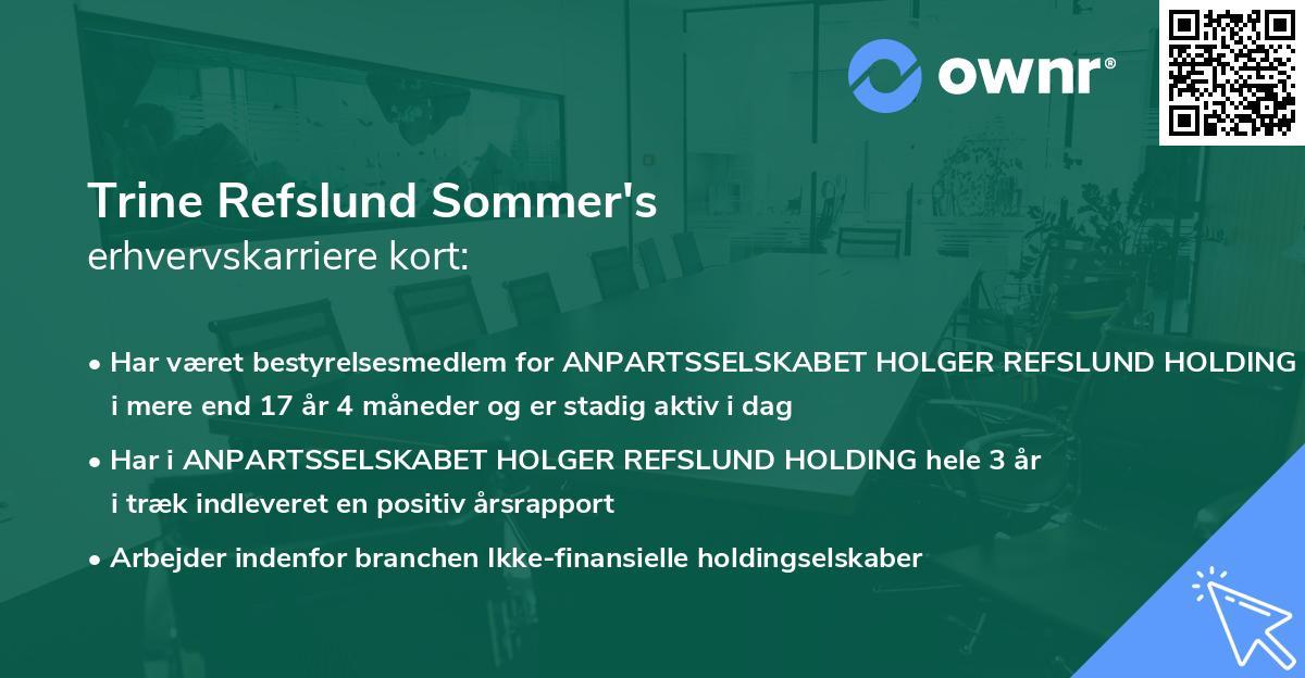 Trine Refslund Sommer's erhvervskarriere kort