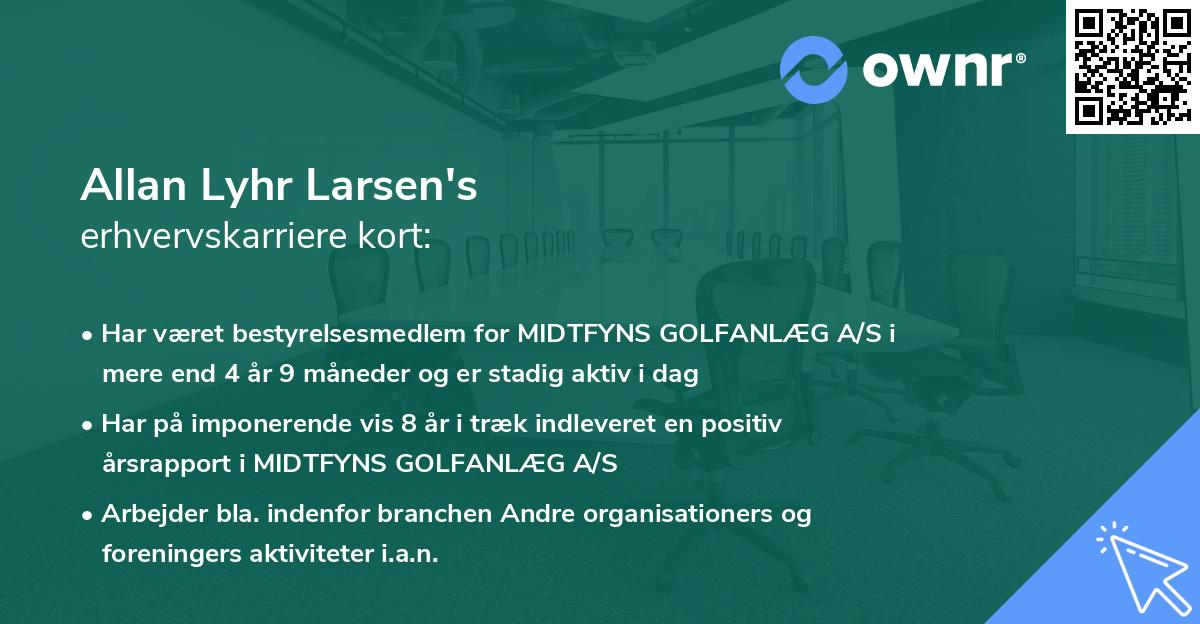 Allan Lyhr Larsen's erhvervskarriere kort