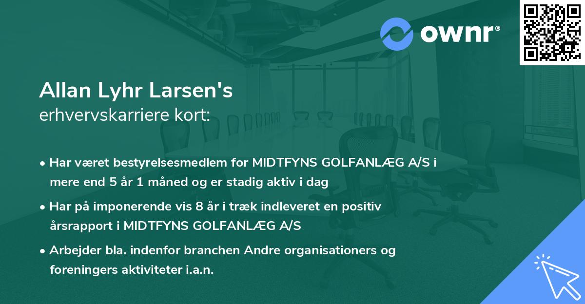 Allan Lyhr Larsen's erhvervskarriere kort