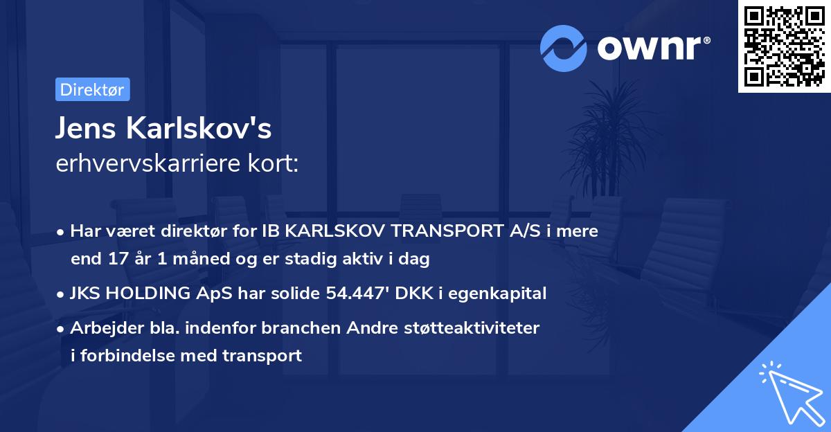 Jens Karlskov's erhvervskarriere kort