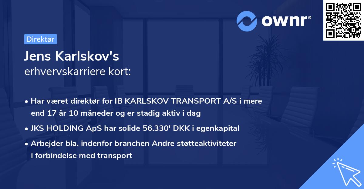 Jens Karlskov's erhvervskarriere kort