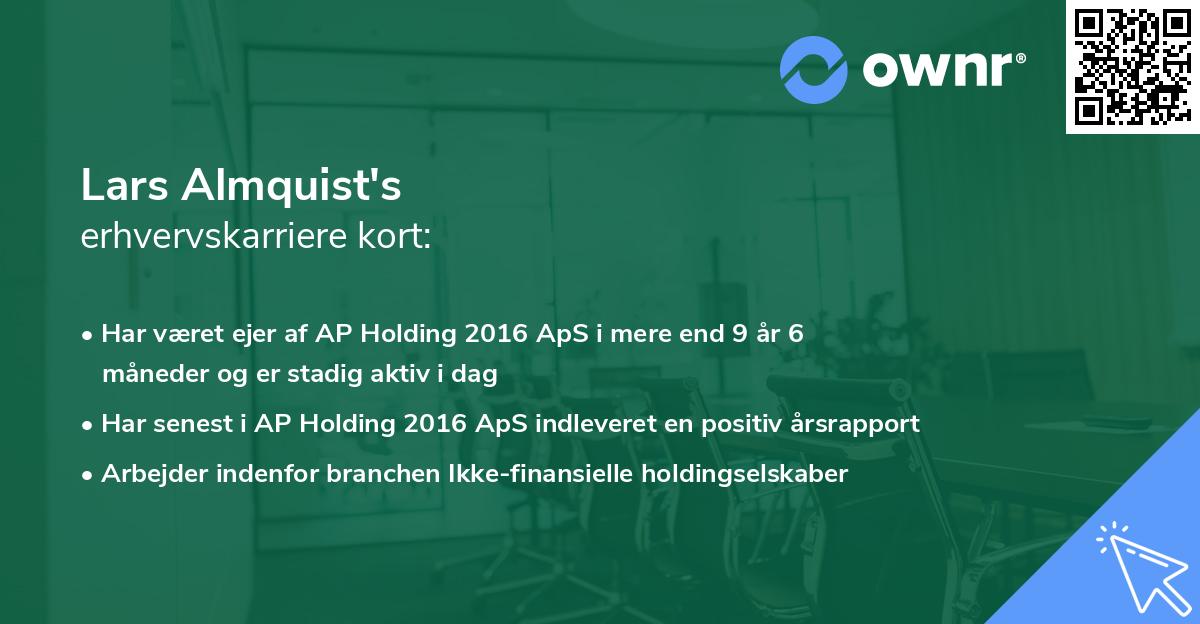Lars Almquist's erhvervskarriere kort
