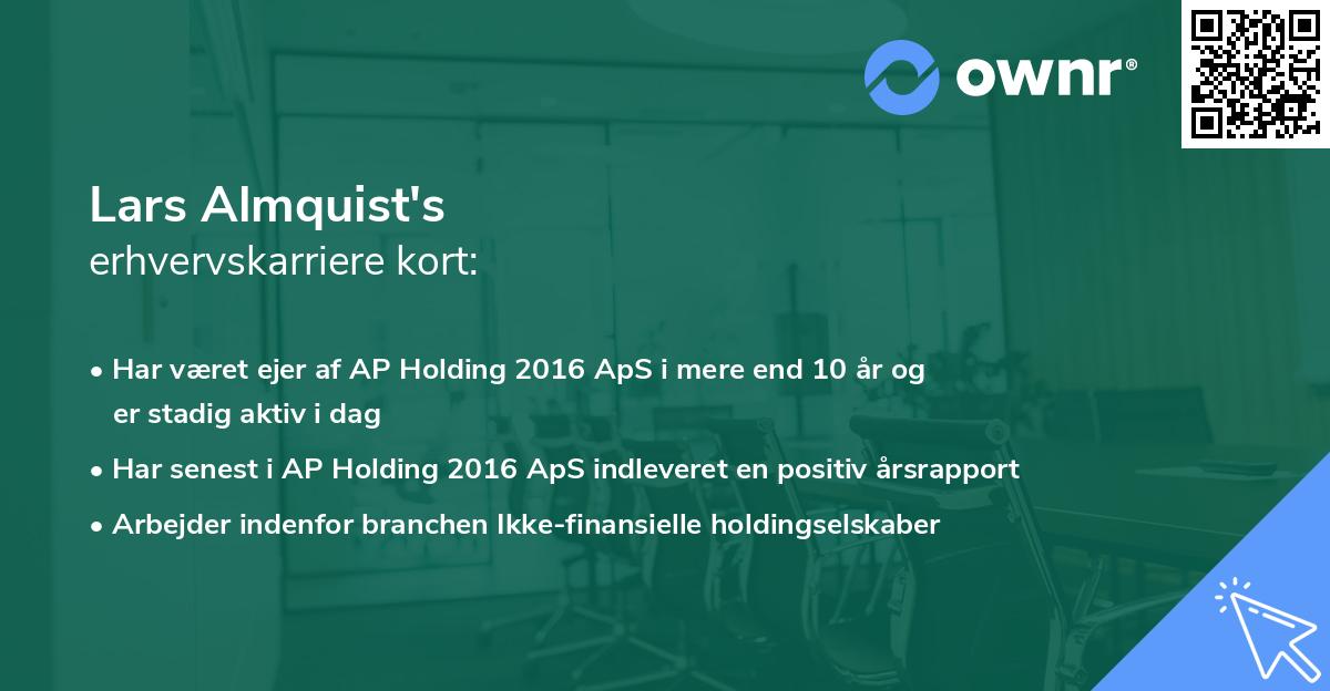 Lars Almquist's erhvervskarriere kort