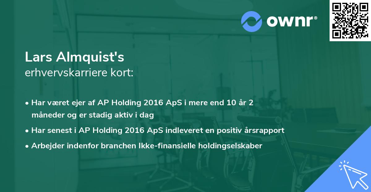 Lars Almquist's erhvervskarriere kort