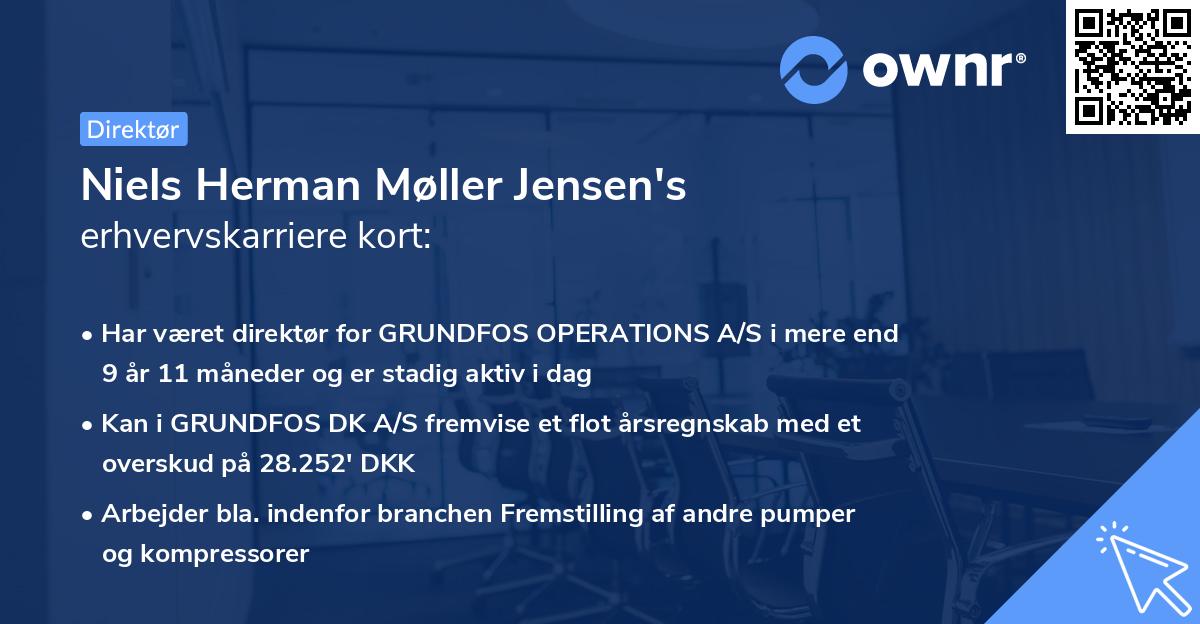 Niels Herman Møller Jensen's erhvervskarriere kort