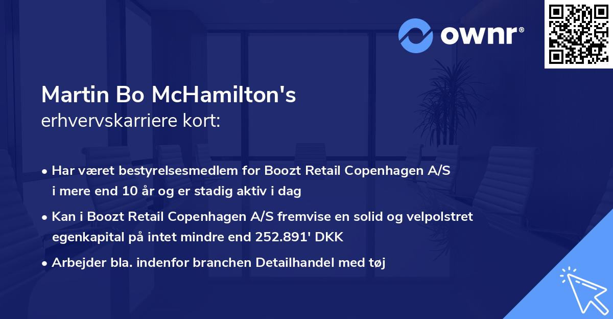 Martin Bo McHamilton's erhvervskarriere kort
