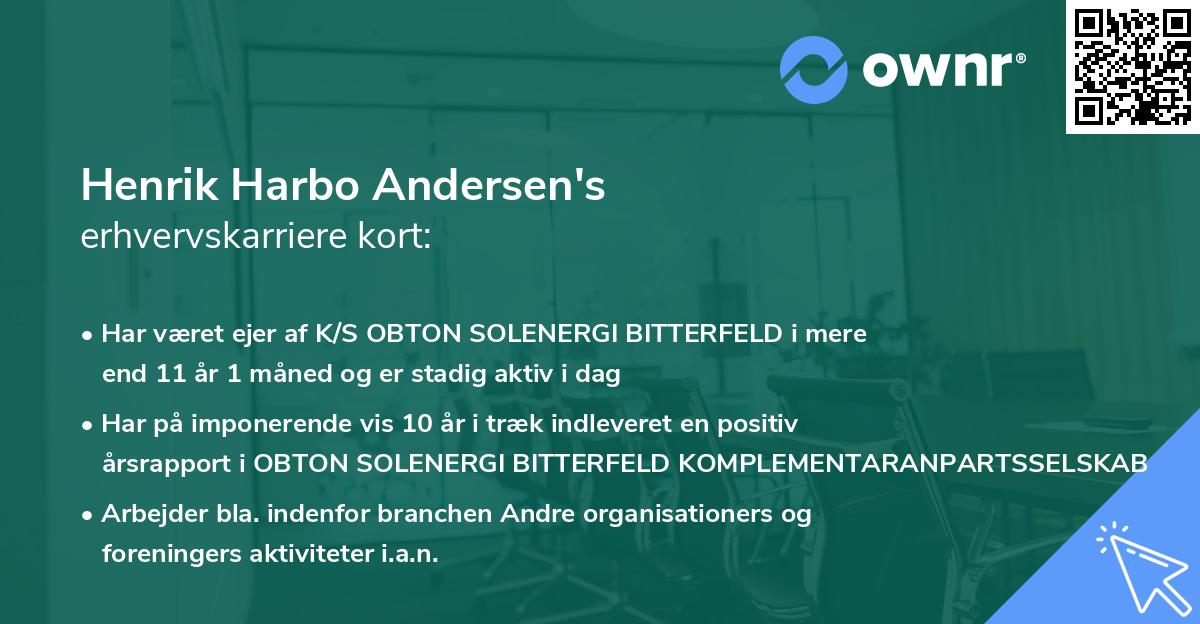 Henrik Harbo Andersen's erhvervskarriere kort