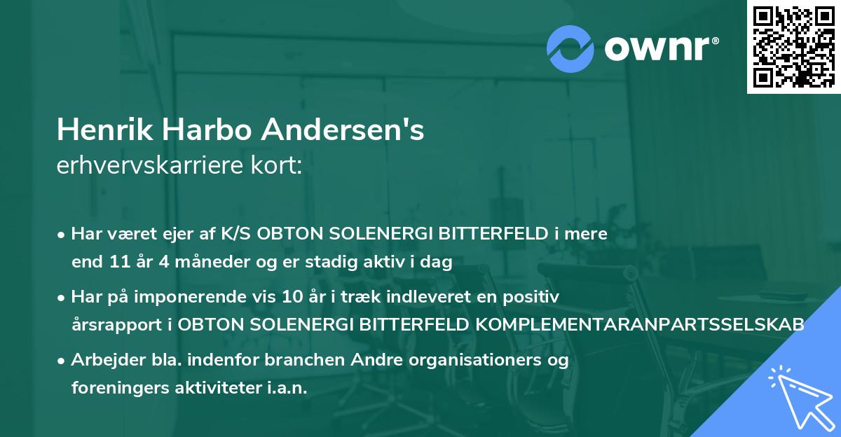 Henrik Harbo Andersen's erhvervskarriere kort